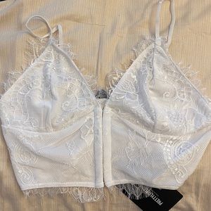 White Eyelash Lace Bralet
